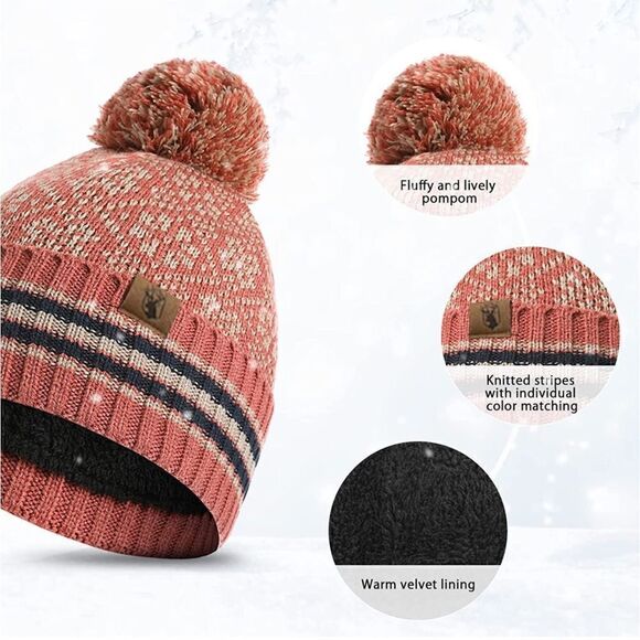 Winter Knit Scarf Beanie and Gloves set - Picture 6 of 6